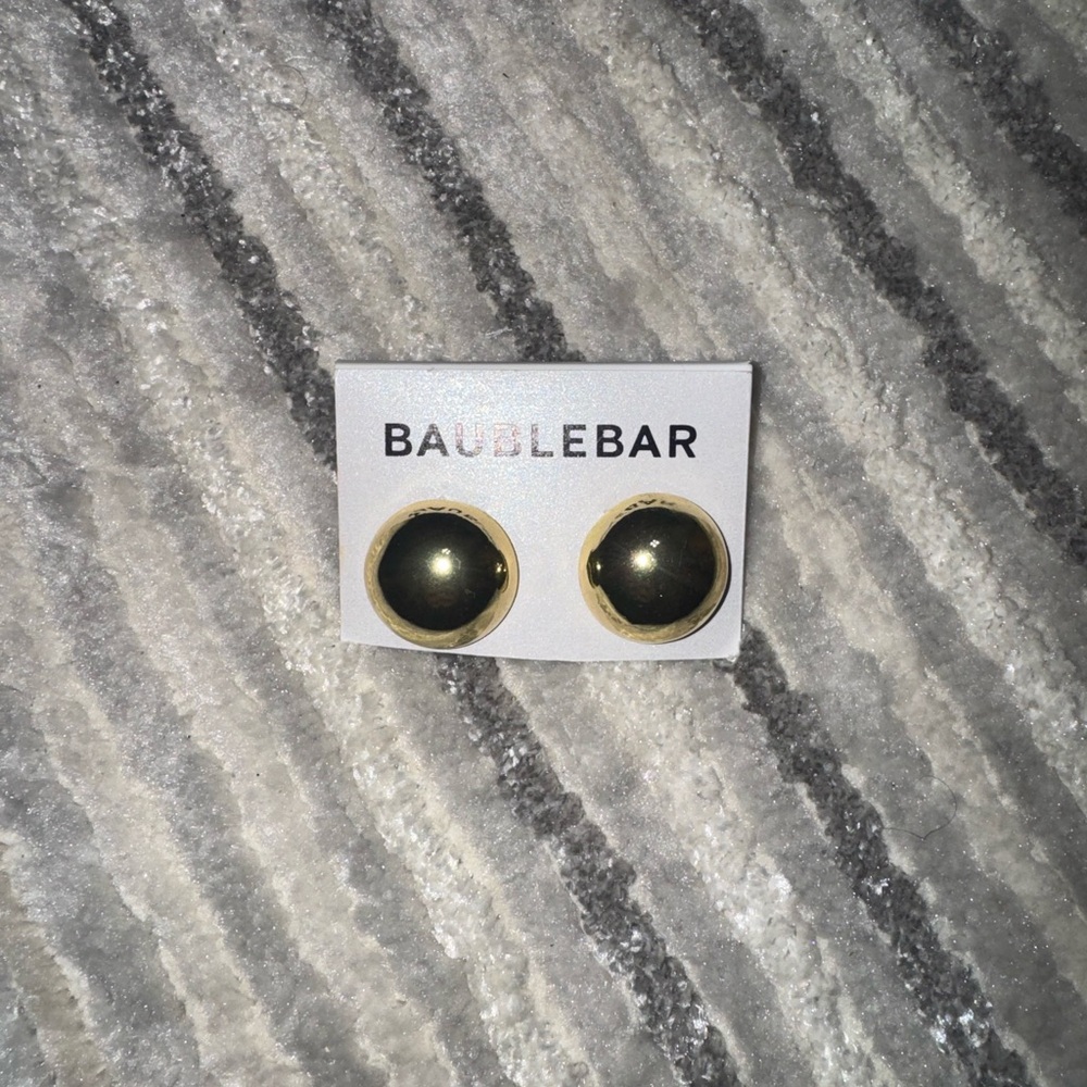 BaubleBar Gold Round Statement Earrings